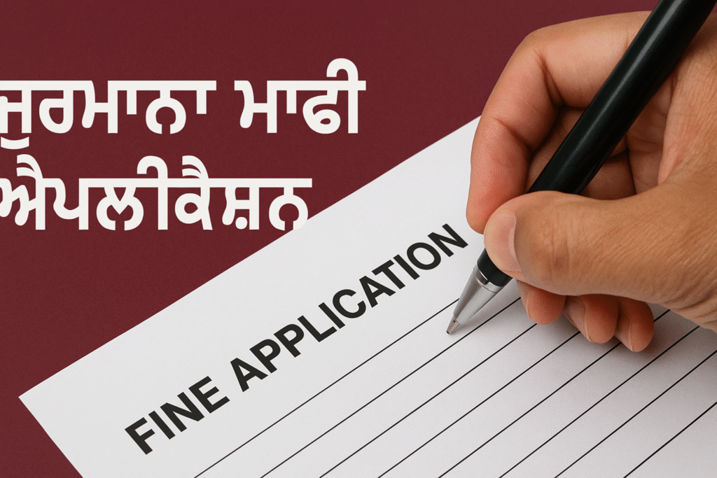 ਮੁੱਖ ਅਧਿਆਪਕ ਜੀ ਨੂੰ ਜੁਰਮਾਨਾ ਮੁਆਫ਼ੀ ਲਈ ਬਿਨੈ ਪੱਤਰ Jurmana Mafi Application in Punjabi