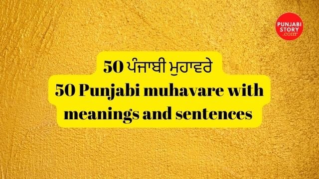 50 ਪੰਜਾਬੀ ਮੁਹਾਵਰੇ ਮਤਲਬਾਂ ਅਤੇ ਵਾਕਾਂ ਨਾਲ। 50 Punjabi Muhavare with meaning and sentences.